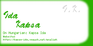 ida kapsa business card